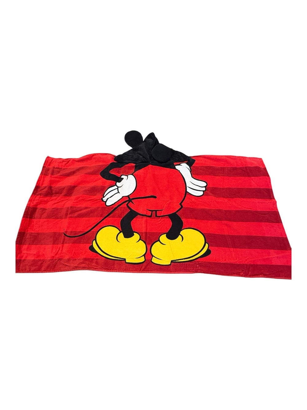 Disney Mickey Mouse Hooded Beach Towel Red Cotton Kids Bath Pool NWOT